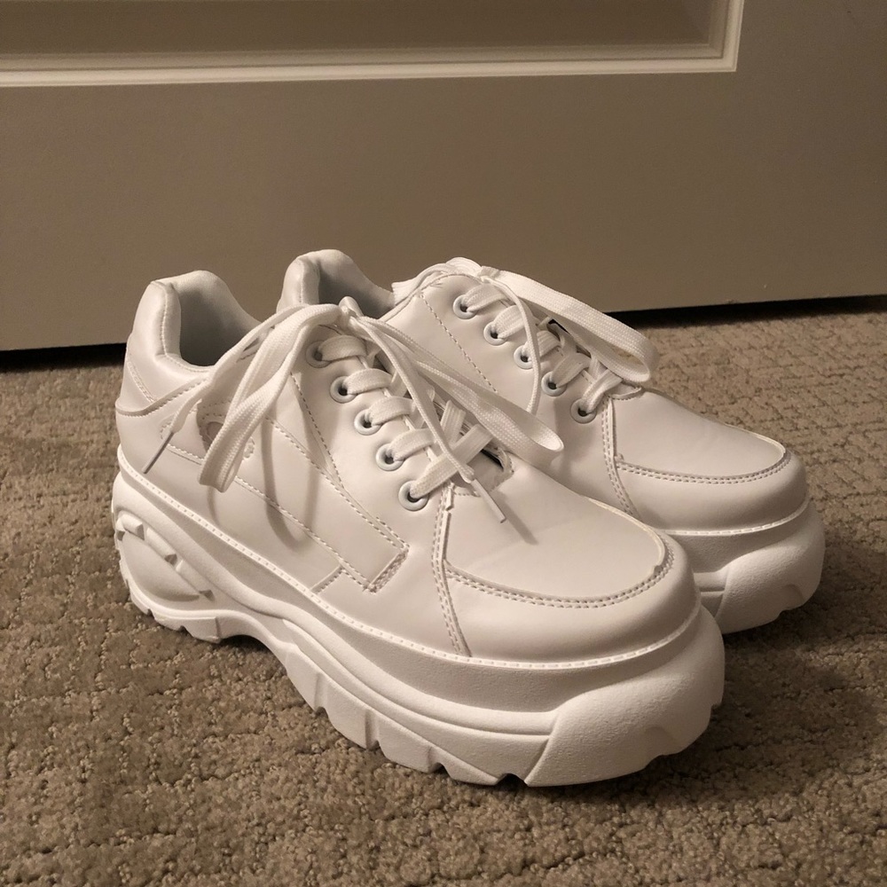 White platform sneakers